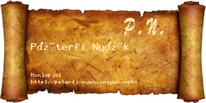 Péterfi Nyék névjegykártya